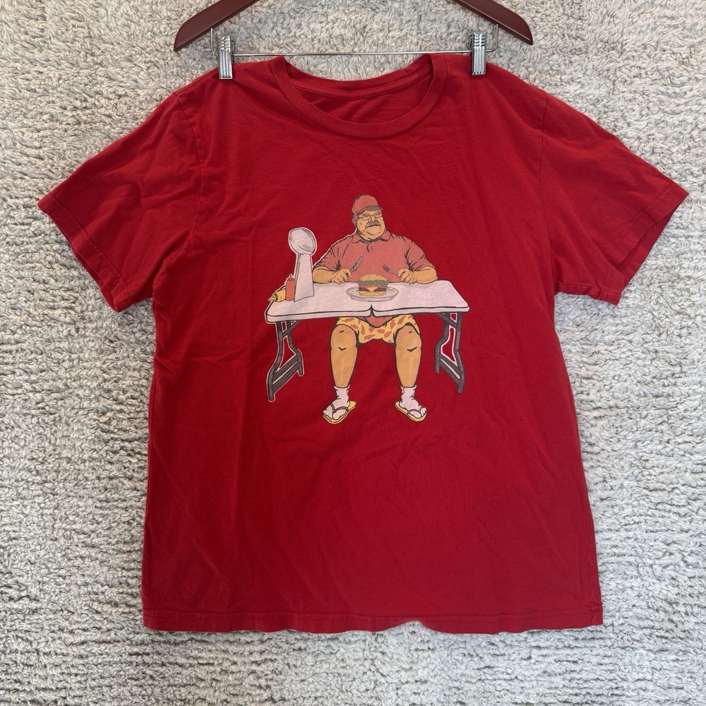 Unbranded Kansas City Chiefs Tshirt Men's Like XL Size Big‎ Red Hamburger Funny